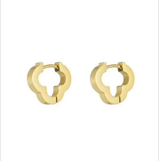 Basic clover earrings medium - gold